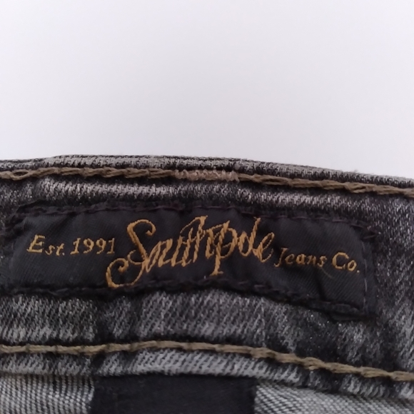 #330 Southpole Grey Faded Junior 5 Bootcut Low Rise Jeans - Picture 16 of 16